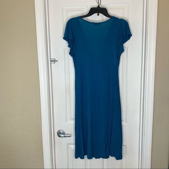 Old Navy Maternity Size Small Turquoise Color Light Ruffle Dress - Picture 6 of 9